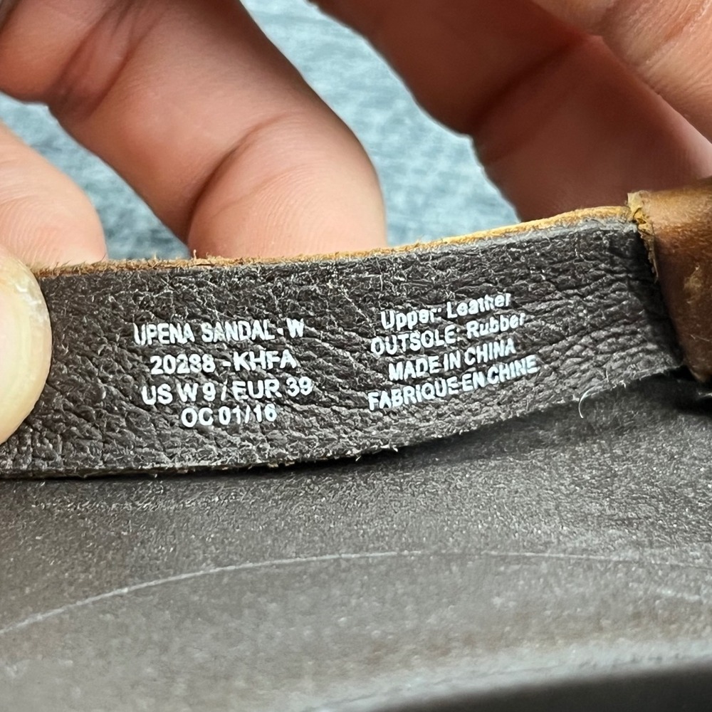 OluKai Upena Sandals Womens 9 Kona Coffee Champagne Leather Strappy - Picture 5 of 14